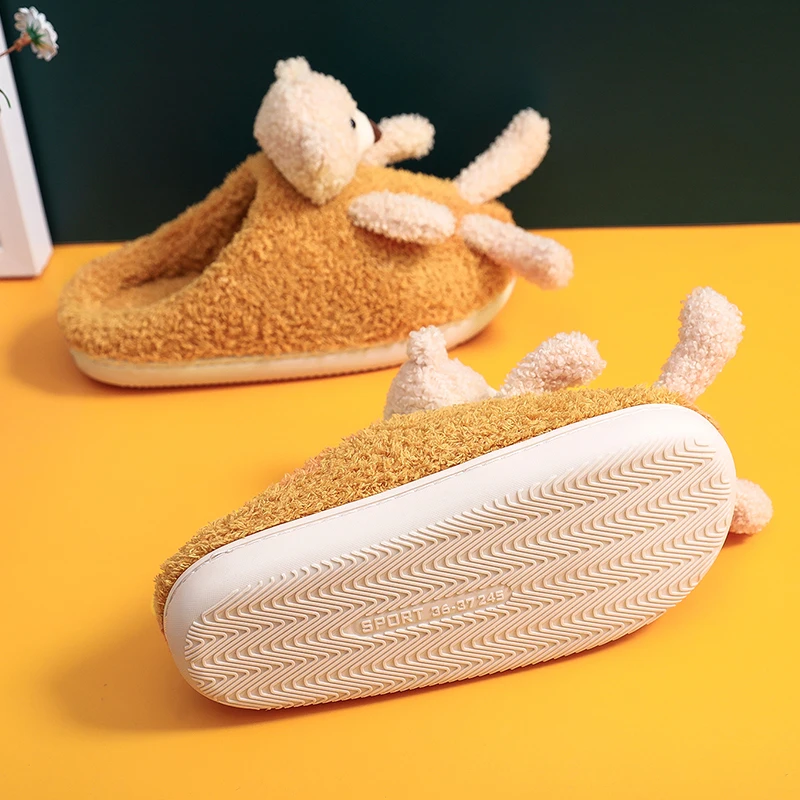 

Cute Woman Slippers Gummy Bear Doll Ladies In Winter Fluffy Slippers for Indoor Use Non-Slip Warm Cotton Slippers