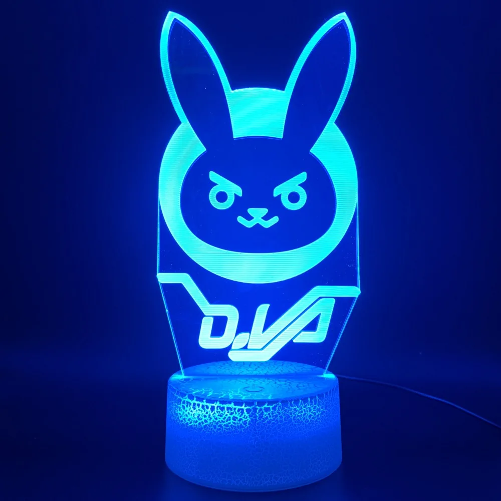 3d оптическая лампа для игр Overwatch D.Va Hana Song Спальня украшение ночсветильник подарок