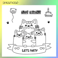 daboxibo four cute kittens clear stamps for diy scrapbookingcard makingphoto album silicone decorative crafts13x13