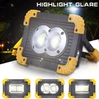 Светодиодный портативный Точечный светильник USB Перезаряжаемый COB супер яркий рабочий свет Прожектор кемпинговый фонарь для наружной лампы аварийный светильник