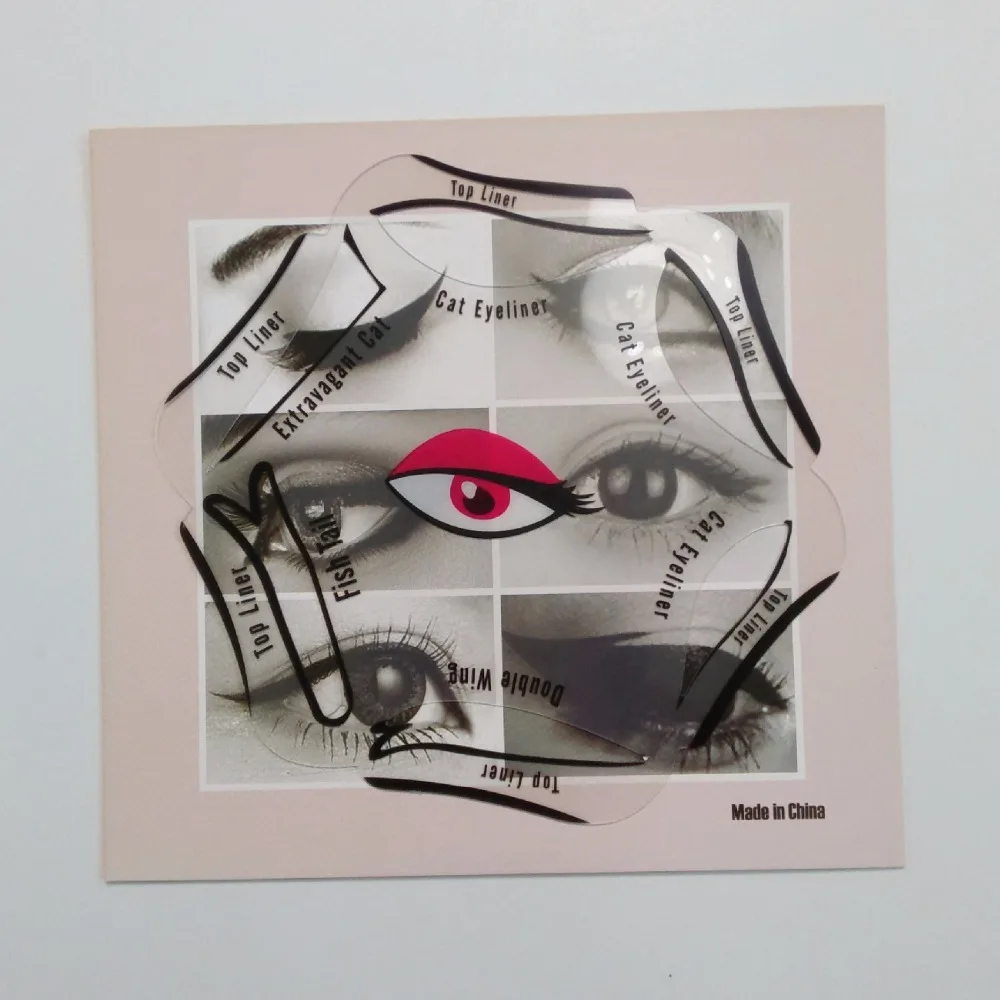 6 в 1 Подводка для глаз карандаш макияжа плантилла вкладыш шаблон Кот макияж
