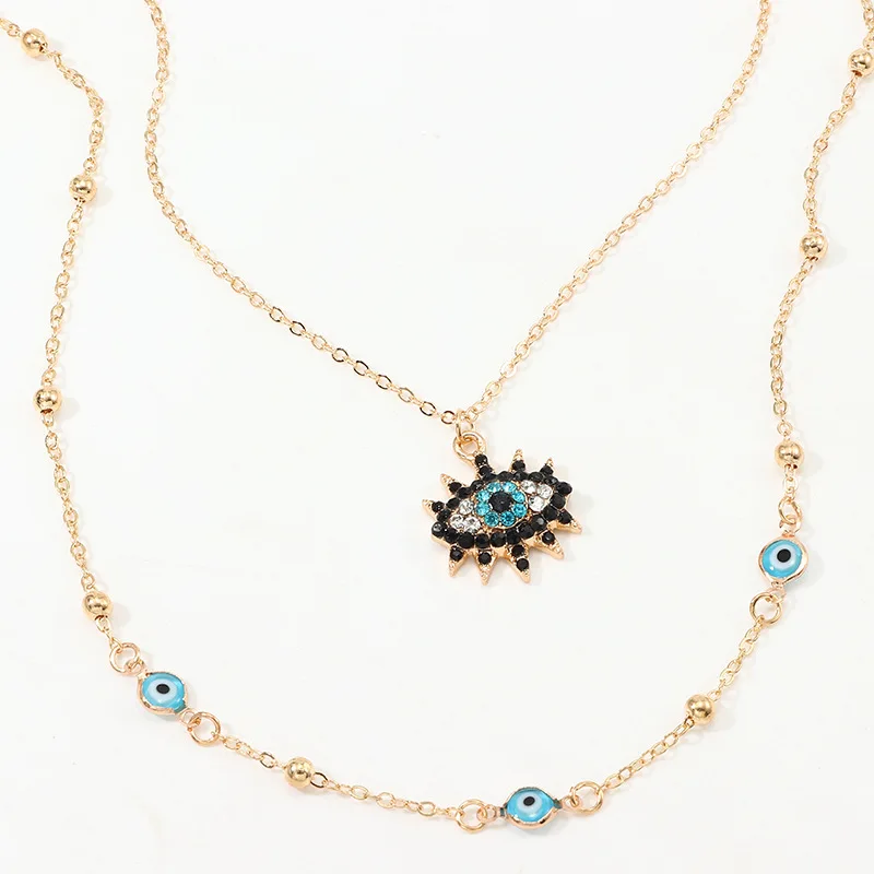 Vintage Fashion Evil Eye Necklace Pendant Clavicle Chain Statement Long Women Accessory Collares De Moda Bijoux Femme |