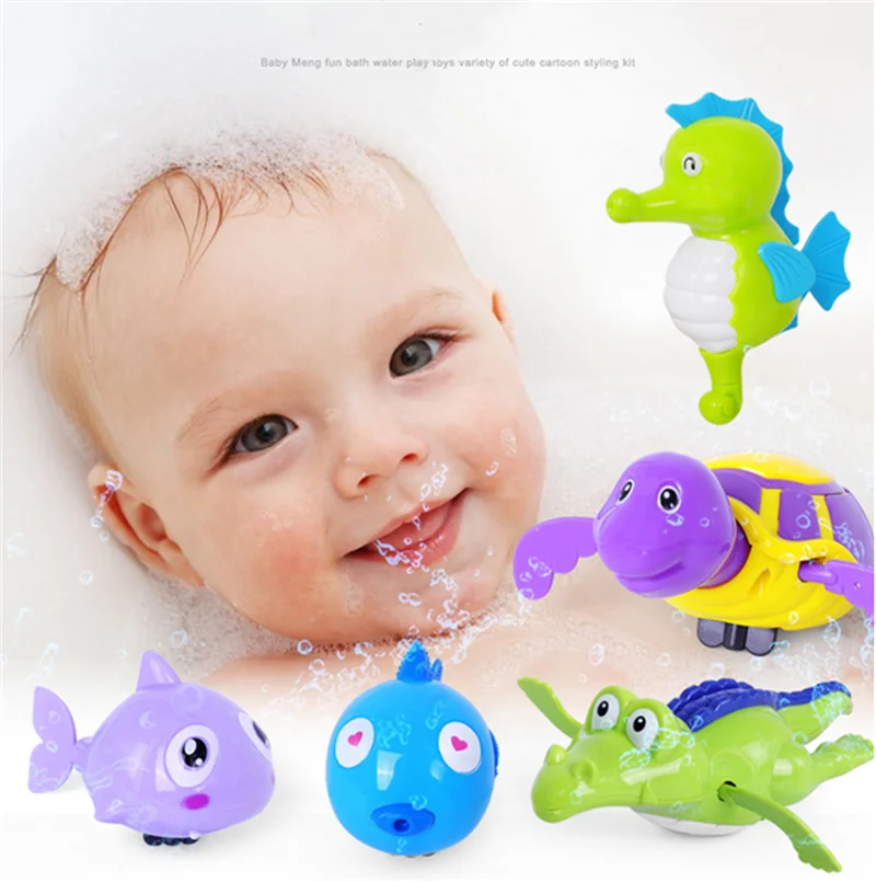 

Single Sale Cute Cartoon Animal Tortoise Classic Baby Water Toy Infant Swim Turtle Wound-up Chain Clockwork Kids Beach Bath Toys