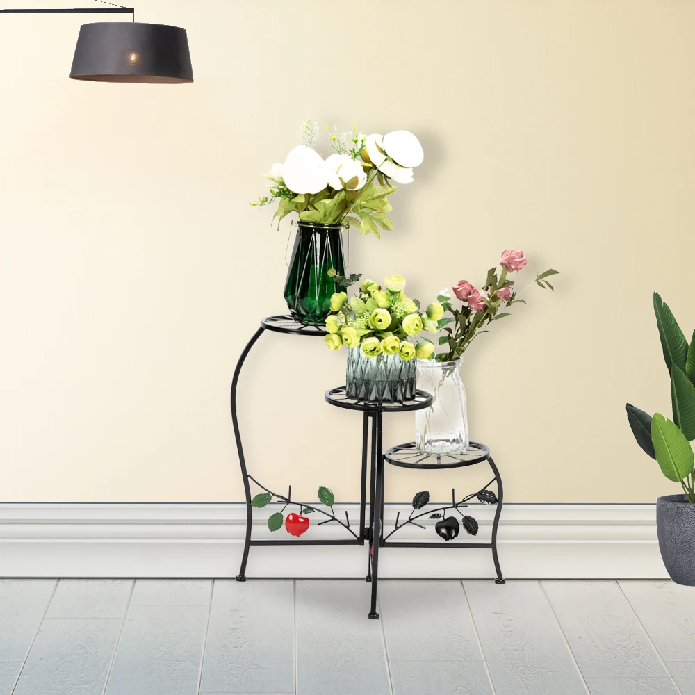 

Classic Design Paint Painted Blade Shape 3-Blocks Plant Stand High Quality
