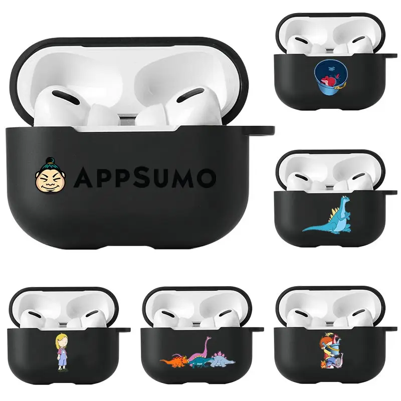 

Earphone Case For AirPods Pro Cases Wireless Bluetooth Headphones Black Cover For Apple Air Pods Pro Funda Disney Dinosaur