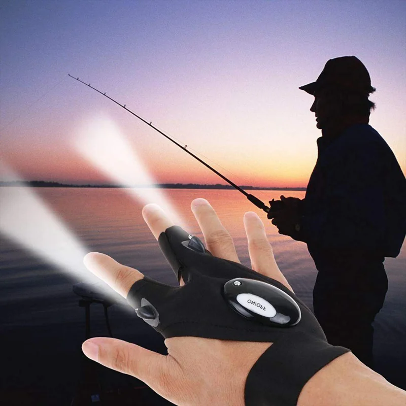 

Fingerless Glove LED Flashlight Waterproof Torch Outdoor Tool Fishing Camping Hiking Survival Rescue Multi Light Tool