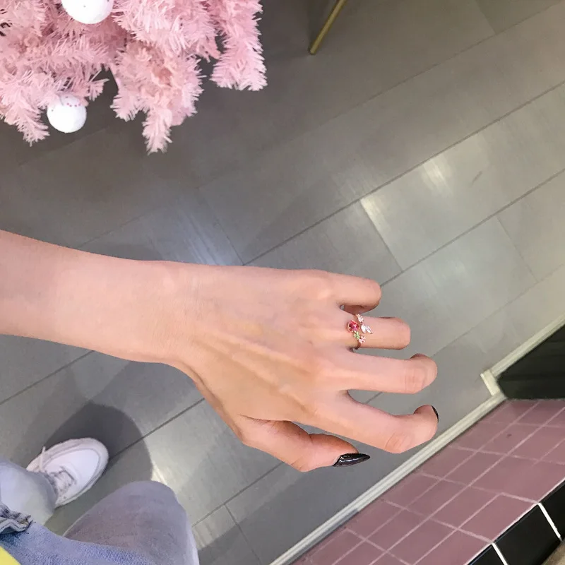 Кольцо в виде сердца из смолы с розовым и золотым покрытием|Кольца| |