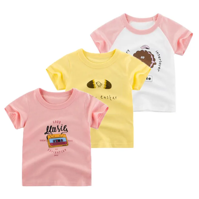 Одежда для маленьких девочек летняя новая стильная модная детская футболка с