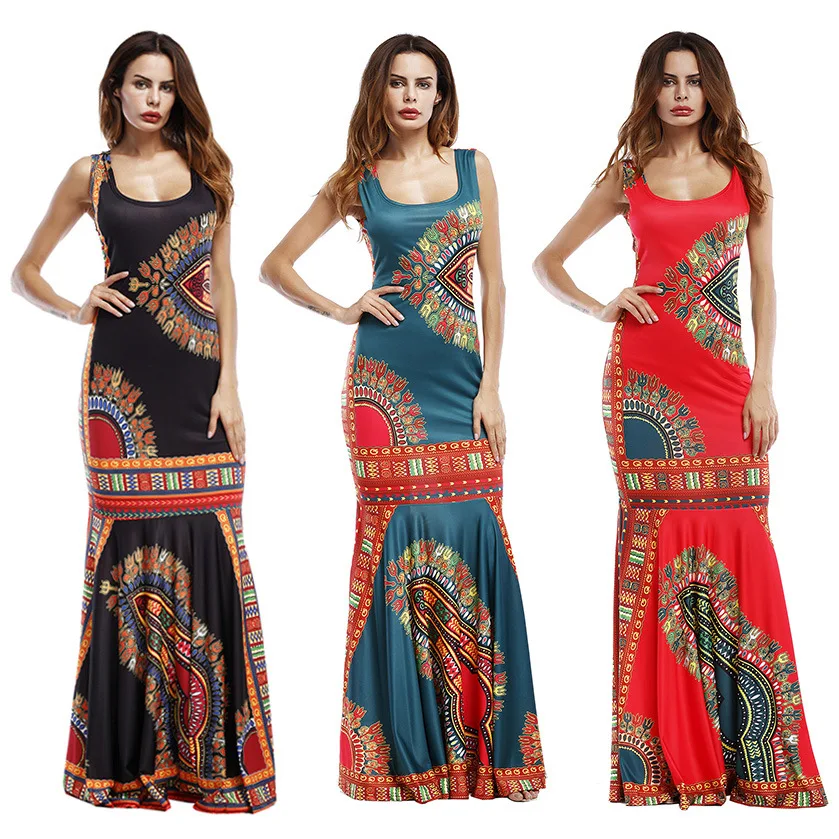 Случайные морские тонкий длинное женское платье летнее без рукавов Сексуальная