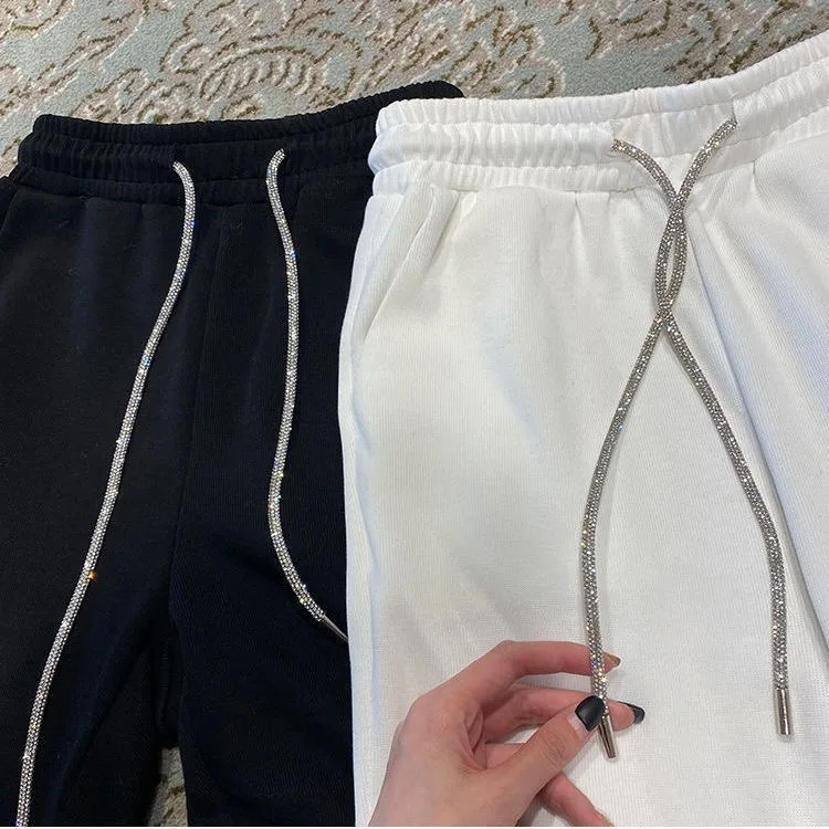 Шнурок Стразы сделай сам для толстовки брюк спортивных штанов веревка со