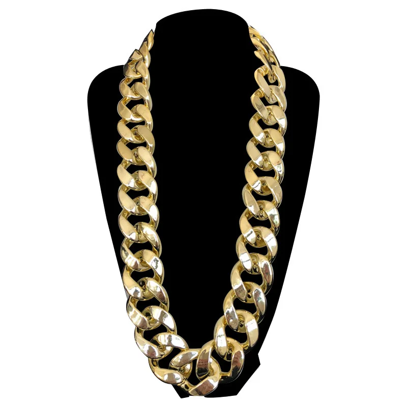 Punk Cuban Chain Gold Necklace Men Link Curb Long for Women Imitation Plastic Fashion Jewelry | Украшения и аксессуары