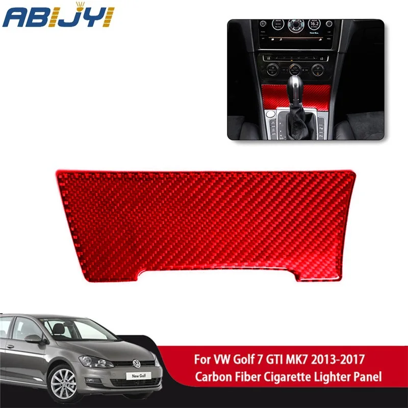

Автомобильные аксессуары для VW Golf 7 GTI MK7 2013-2017, красные наклейки в салон из углеродного волокна, прикуриватель, 1 шт.