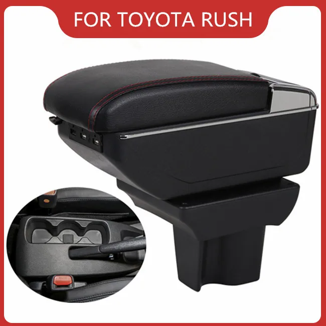 

Автомобильный подлокотник для TOYOTA RUSH, автомобильные аксессуары, внутренние части консоли, центральный подлокотник с подстаканником, пепел...