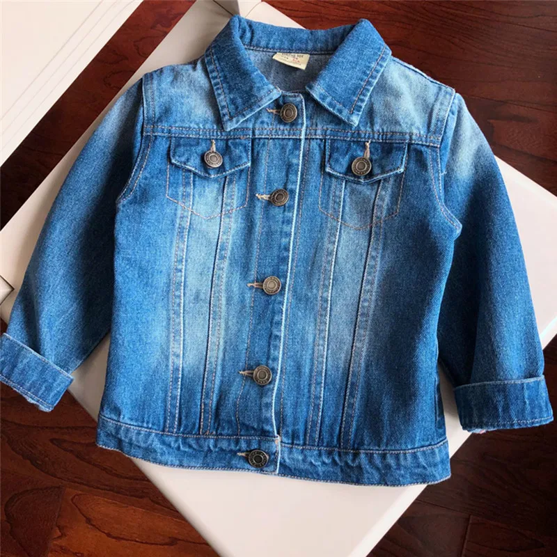 Girls Denim Jackets Coats Lovely Butterfly Applique Children's Clothing Fashion Outerwear Spring Autumn Kids Jacket 3-8 Y | Детская