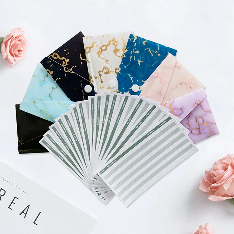 

Cash Budget Envelope New Boxed Marble Grain Vertical Open Envelope Bag