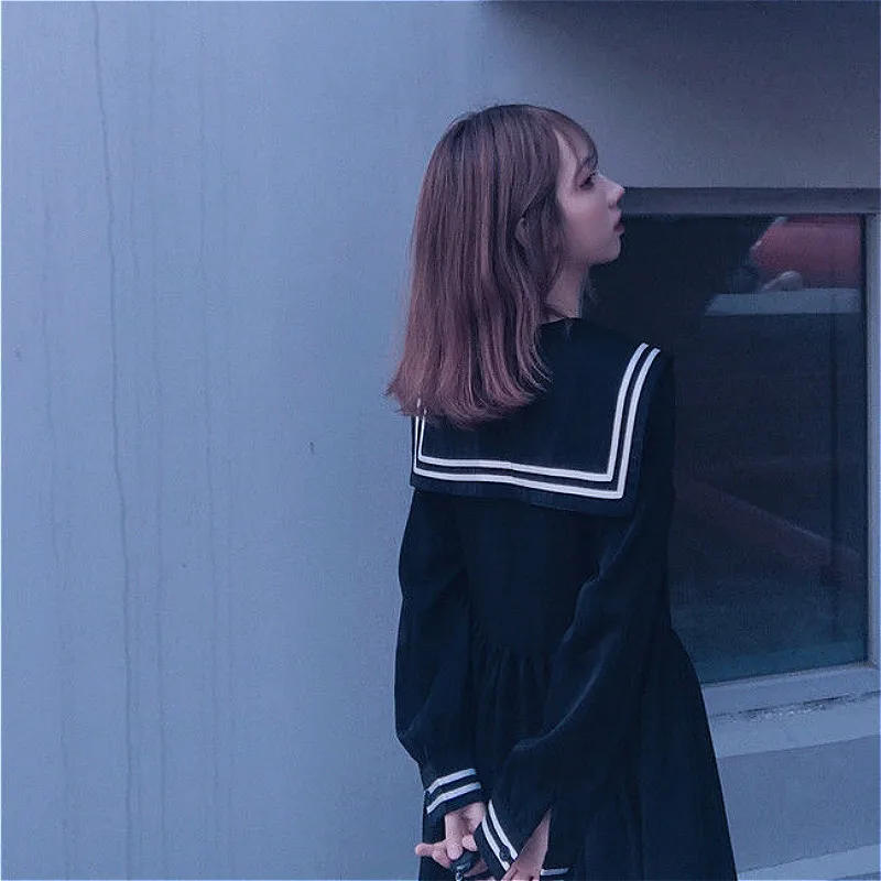 

Dresses Women Japanese Style JK Preppy Girls Brisk Bow Patchwork Loose A-Line Fashion Knee-Length Cute Harajuku Leisure Simple