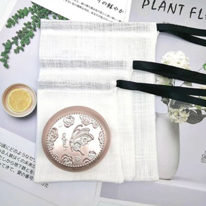 50pcs Jewelry Cotton Gift Bag With Black Ribbon 8x10cm Wedding Birthday Party Candy Pouch Jewelry Packaging Display&Pouches