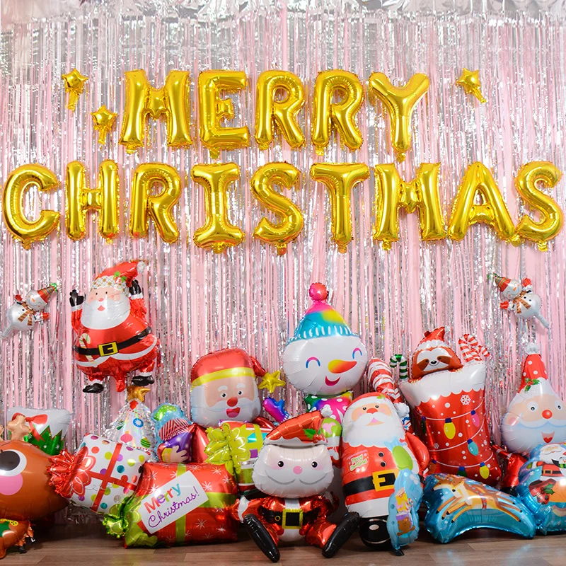 

Merry Christmas Helium Foil Balloons 2021 Decoration For Home Decor Gift 2022 Xmas Party Ballon