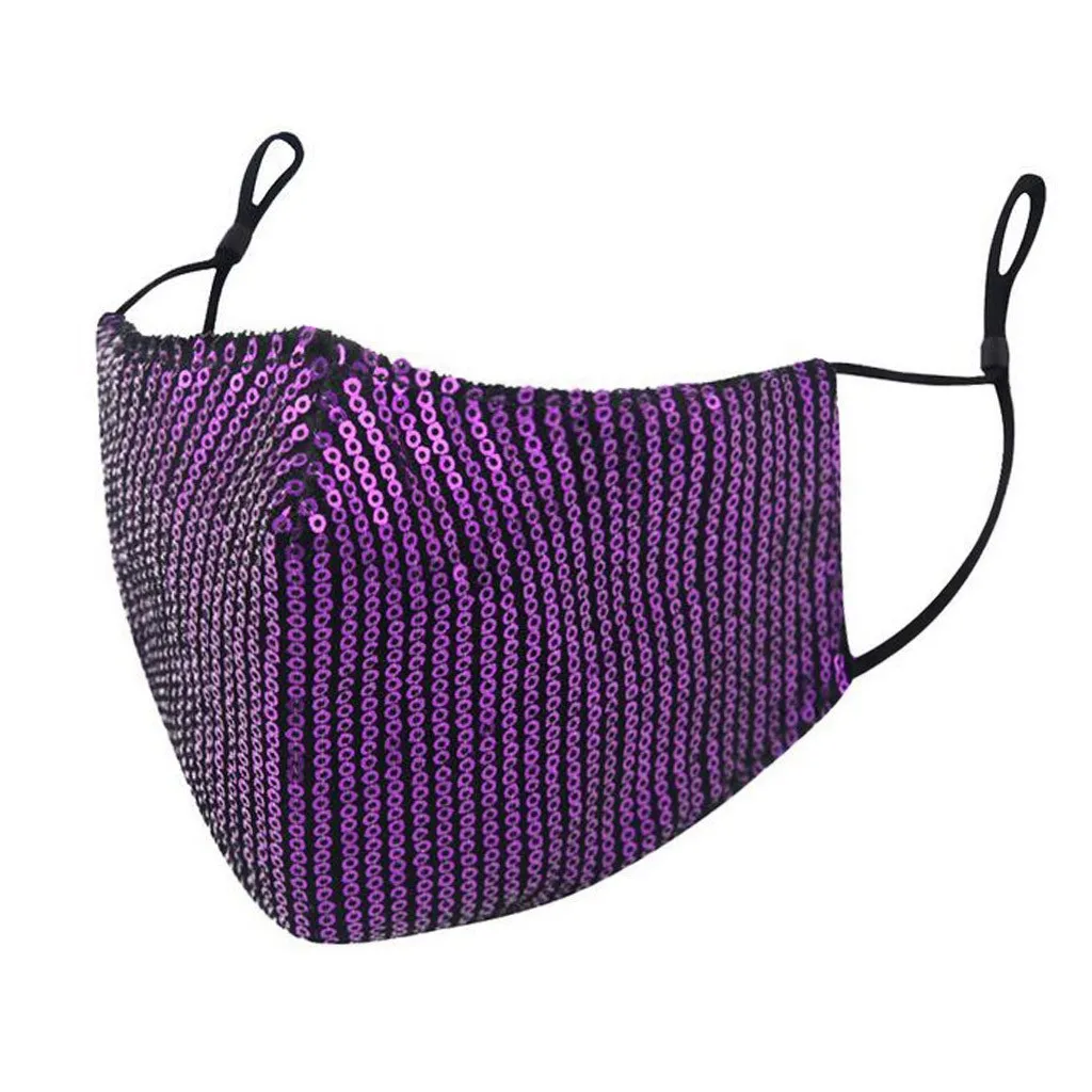 Women Sequin Sunscreen Cotton Facemask Cycling Mask Washable Breathable masque Anti-dust mascarilla Glitter Rhinestone Girl | Спорт и