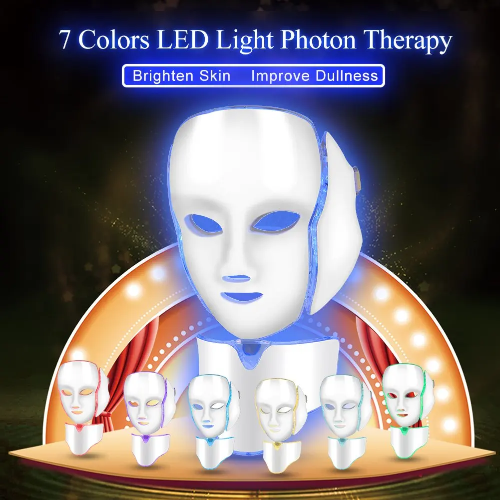 

Electric Skin Rejuvenation Therapy 7 Color LED Photon Mask Light Facial Neck Skin Care Anti Aging Skin Tightening Wrinkles