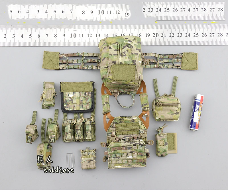 

1/6 Scale 26040A Delta Special Forces Chest Hanging Vest Bags Set Models for 12''Figure Body DIY
