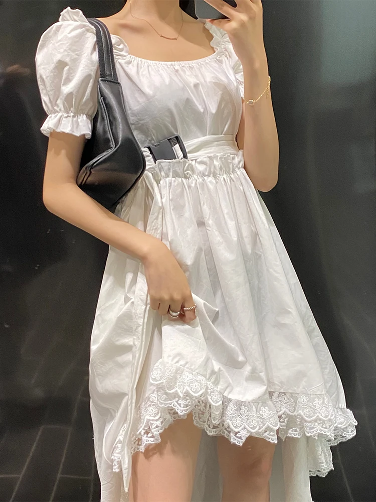 Женское платье в стиле преппи готическое черное эмо с кружевными оборками 90-х для