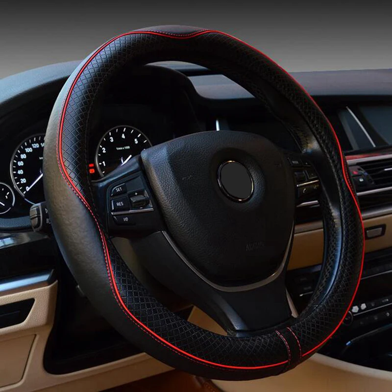 Кожаный Универсальный чехол на руль автомобиля 38 см для mazda 5 6 2006 2007 2016 2017 2018 2019 gh gj