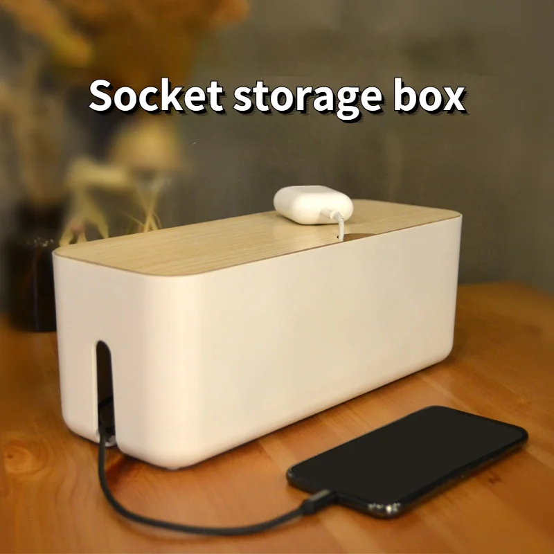 

Cable Storage Box Power Strip Wire Case Anti Dust Charger Socket Organizer Network Line Storage Bin Charger Wire Management