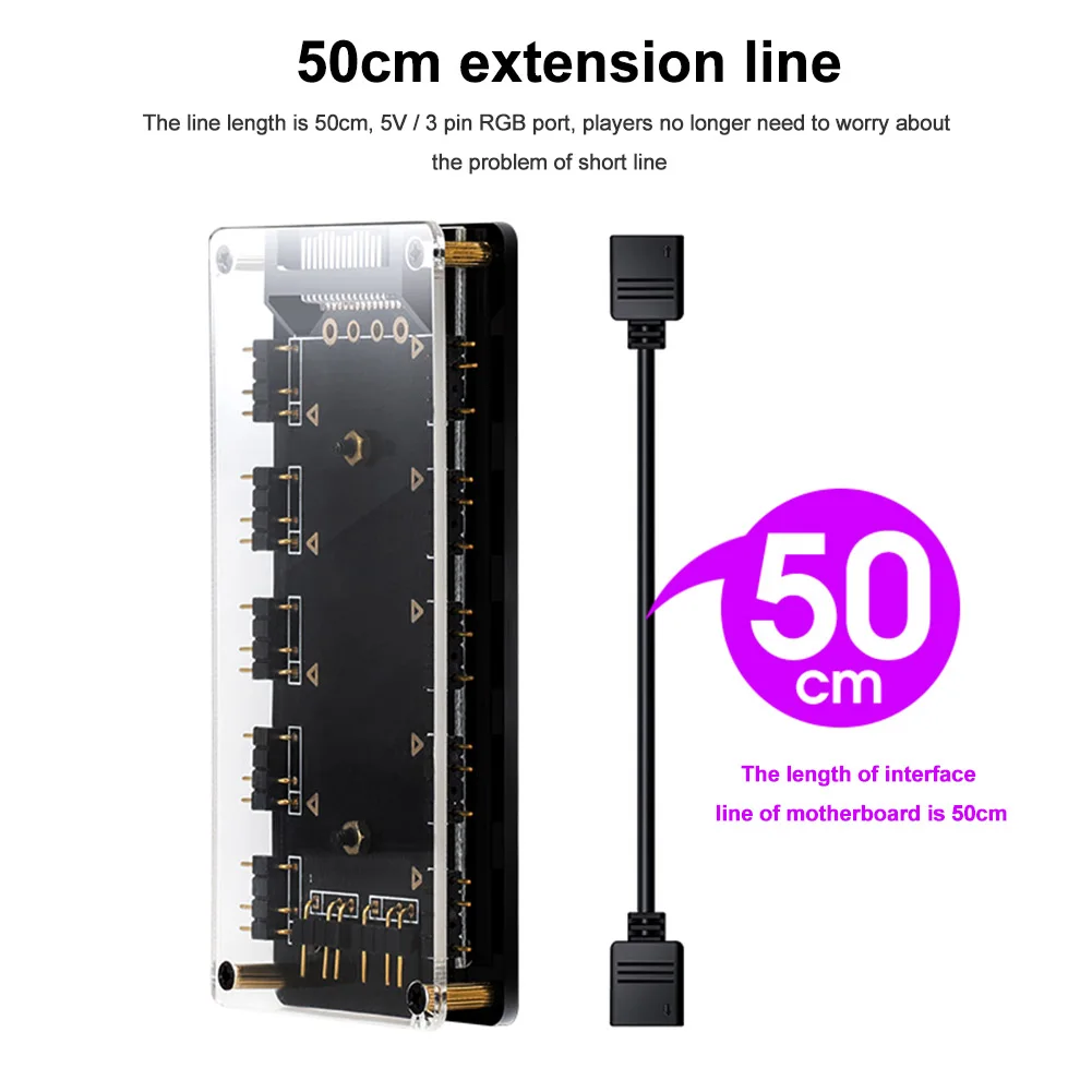 5 в 3 контакта RGB вентилятор концентратор материнская плата синхронный Магнитный