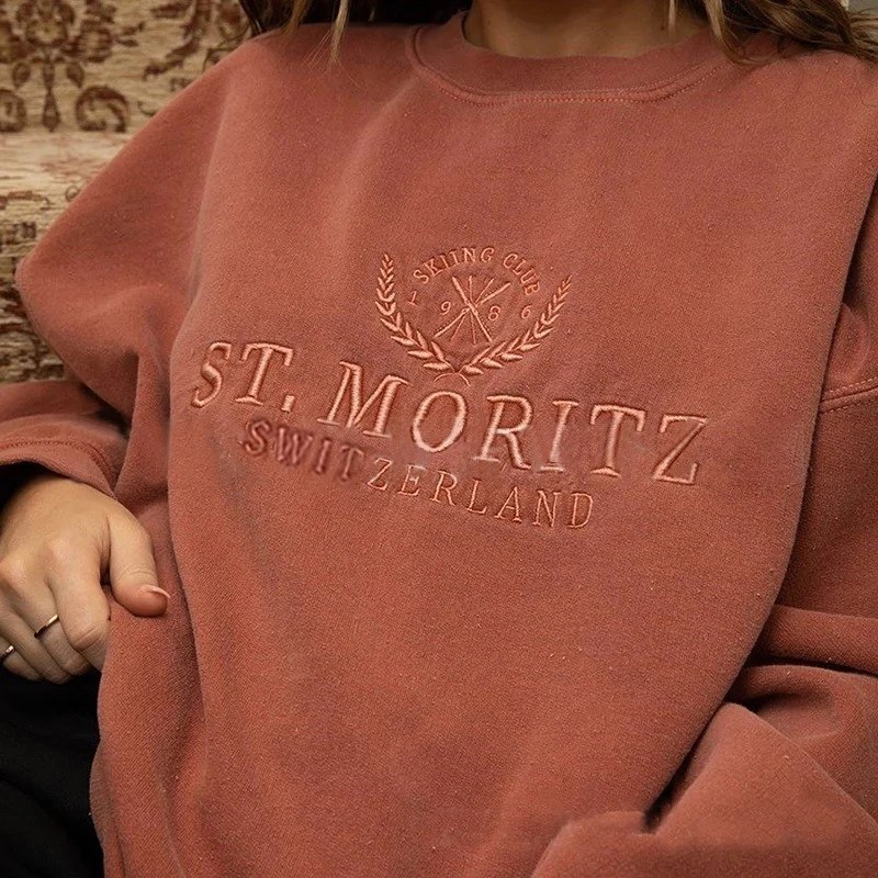 

Warm Tops 2020 Autumn New Women's Letters Printed Sweatshirt Ladies Unique Street Style Pullover Commuter Fashion Easy Clothing