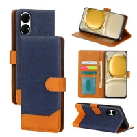 cloth pattern phone flip protective case for huawei p50 pro cover wallet leather magnetic card book on for huawei jad al00 case