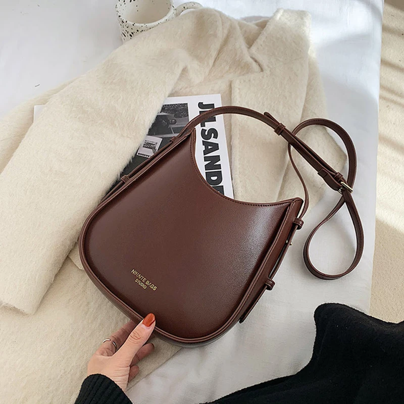 

Vintage PU Leather Bucket Bags for Women 2021 Fashion Branded Crossbody Shoulder Hand Bag Lady Trending Handbags and Purses