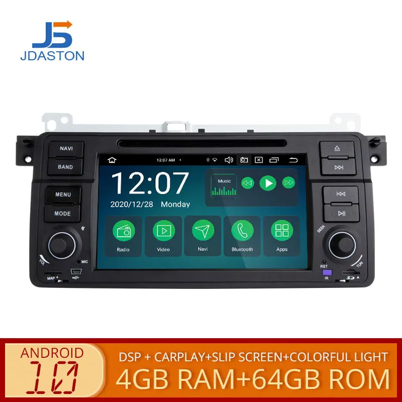 DSP CARPLAY 1 DIN Octa Core 4G + 64G Android 10 0 автомобильный DVD плеер для BMW E46 M3 Rover 3 серии