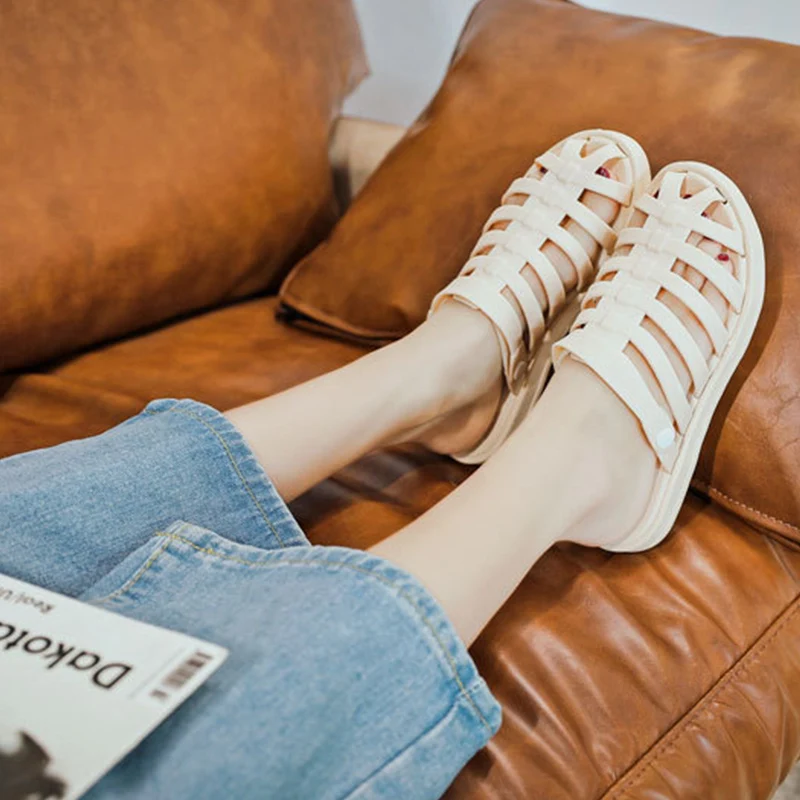 Женские сандалии на плоской подошве пляжные удобная Уличная обувь для женщин