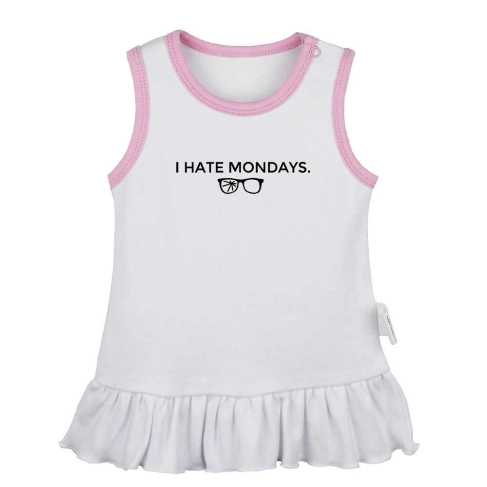 I Hate Winter Mondays Coffee in the Shower Design Newborn Baby Girls Dresses Toddler Sleeveless Dress Infant Cotton Clothes | Мать и