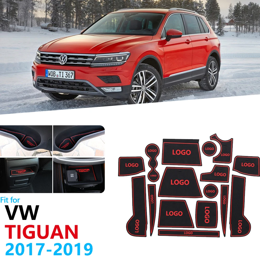 Противоскользящий резиновый подстаканник со слотом для ворот VW Tiguan 2017 2018 2019 2 MK2