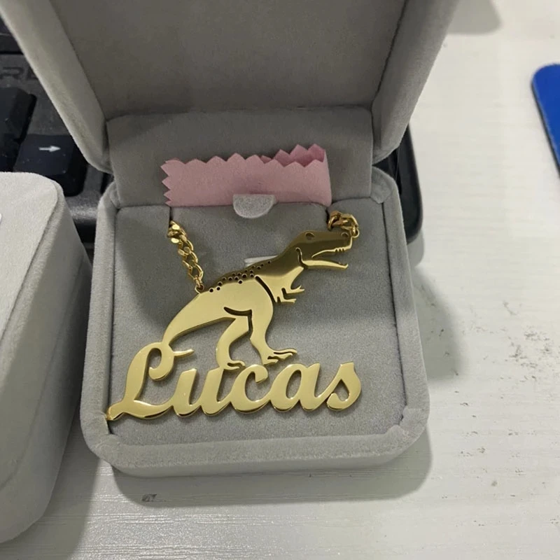 Interested Baby Name Necklace Stainless Steel Custom Cartoon Characters Nameplated Letter Number Necklaces+ Pendants Party Gift | Украшения