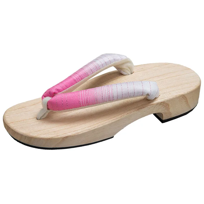 style 1 Pink Японские сандалии гэта деревянные женские босоножки Вьетнамки аниме Косплэй тапочки сандалии «гэта» Сабо шлепанцы; шлепанцы без задника с открытыми пальцами тапочки paulownia - Color: style 1 Pink