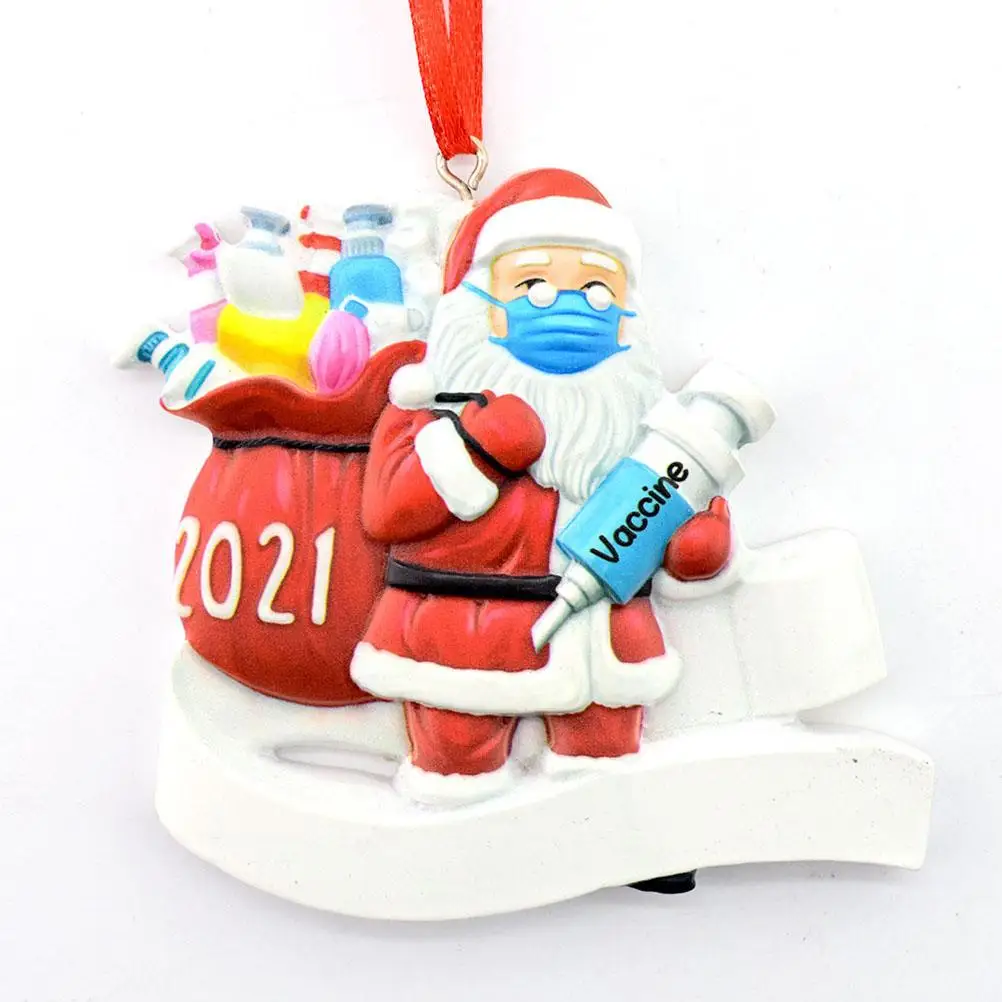 

2021 Christmas Day Face Cover Snowman Pendant Resin Cute Ornaments Christmas Tree Decoration for Christmas