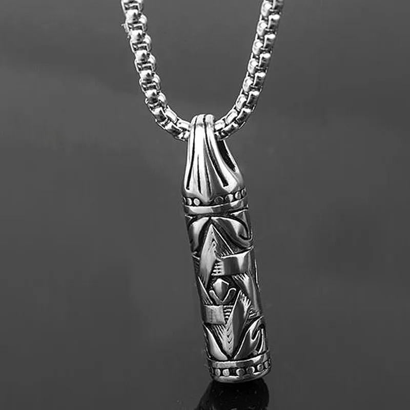 

HNSP Punk Bullet Pendant Chain Necklace For Men Male Hip Hop Gift