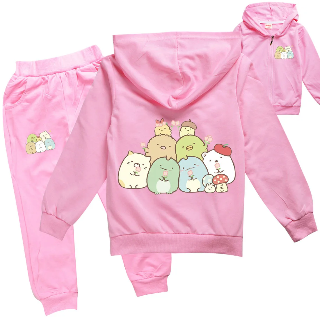 

Children Sumikkogurashi Clothes Kids Sports Suit Baby Boys Hooded Outwears Jacket +Pants 2PCS Set Toddler Girls Casual Tracksuit