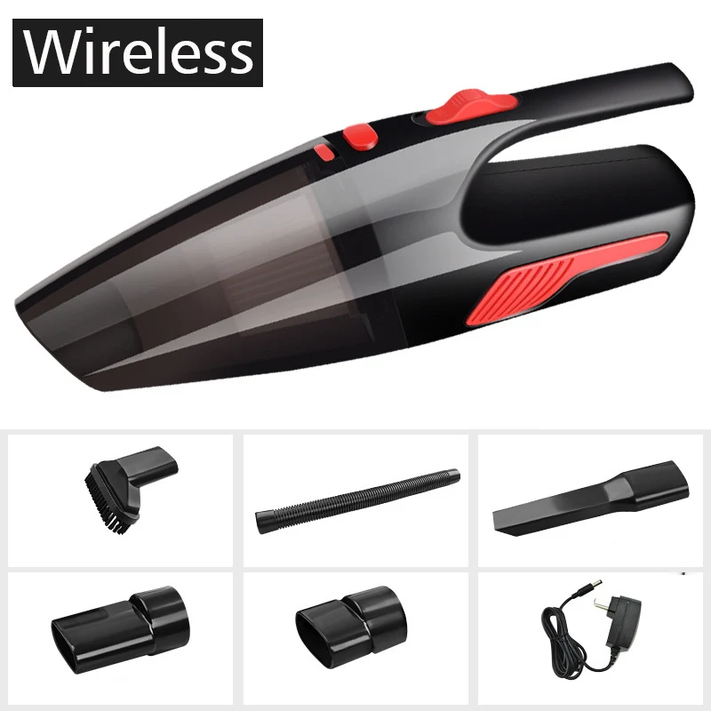 Wireless Автомобильный пылеуловитель ручной 120 Вт Портативный пылесос для влажной и сухой уборки двойного назначения инструмент для чистки автомобиля аксессуары для интерьера - Цвет: Wireless