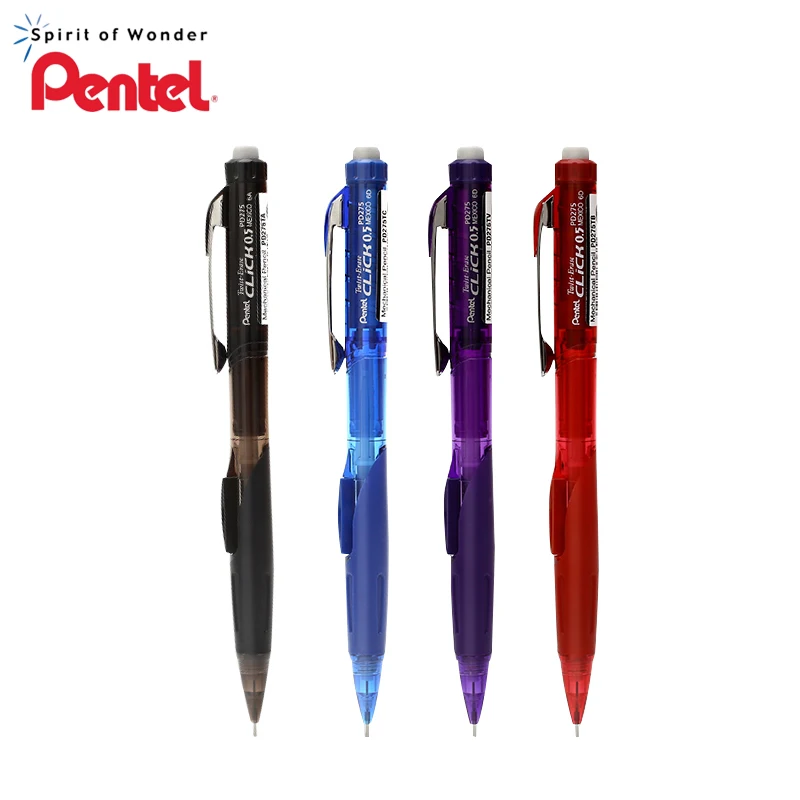 

12 шт., автоматический карандаш Pentel PD275 с ластиком, 0,5 мм