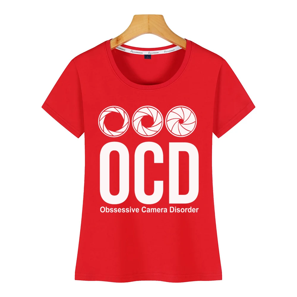 Топы футболки для женщин ocd photographer забавные Harajuku женские с принтом|Футболки| |