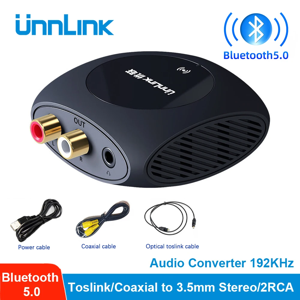 Цифровой аналоговый аудио конвертер Unnlink 192 кГц DAC Bluetooth 5 0 декодер Spdif Toslink