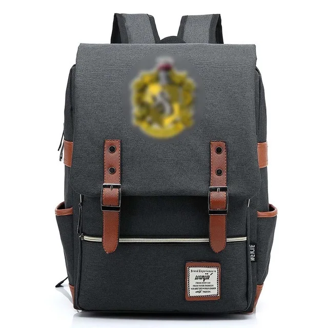 

Magic School Horgwarts Hufflepufff Canvas Travel Backpack Potter Bag Gift for Kids Students