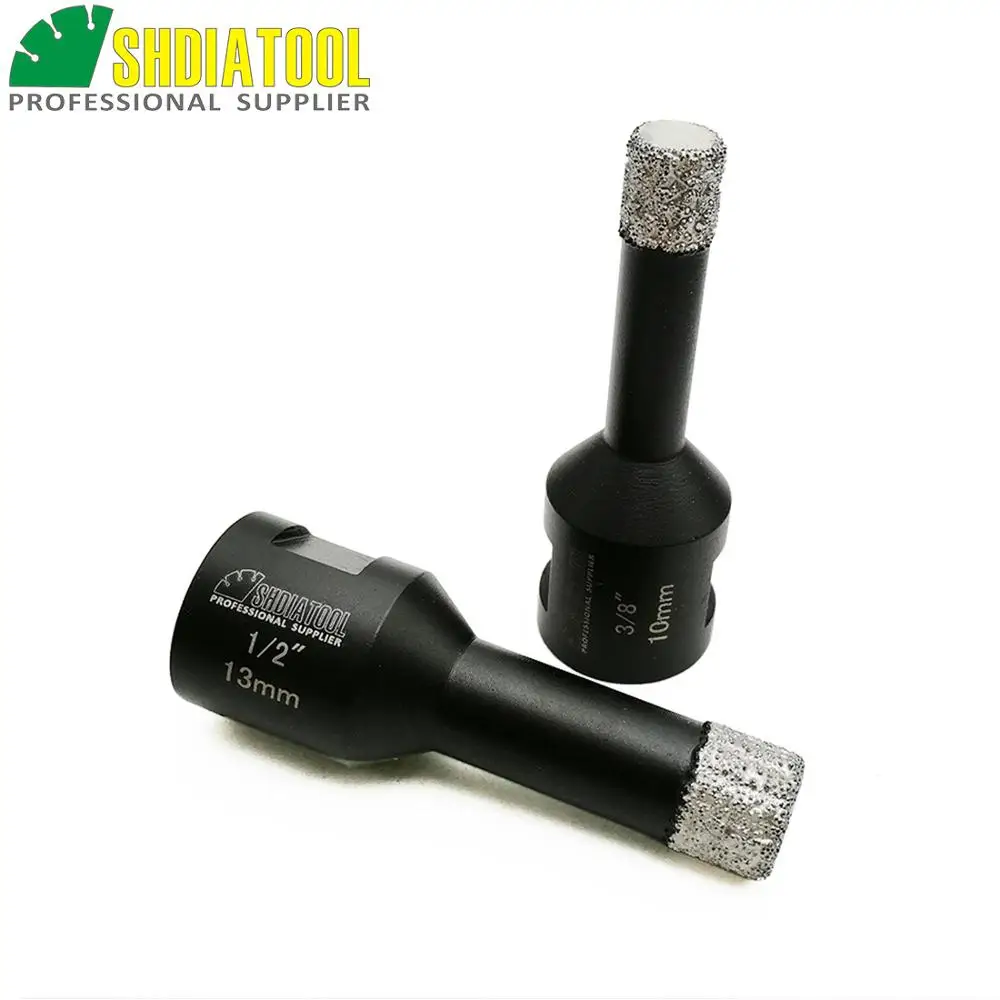 

2 шт./компл. ВАКУУМНОЙ ПАЙКИ DIAMOND сухой бурения биты с 5/8-11 соединение Диаметр 13 мм + 10 мм (1/2 "3/8") для фарфора плитки мраморные