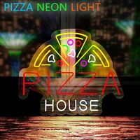 pizza shop logo neon custom sign led light bar store club restaurant eating and drinking food party recreation city wall decor