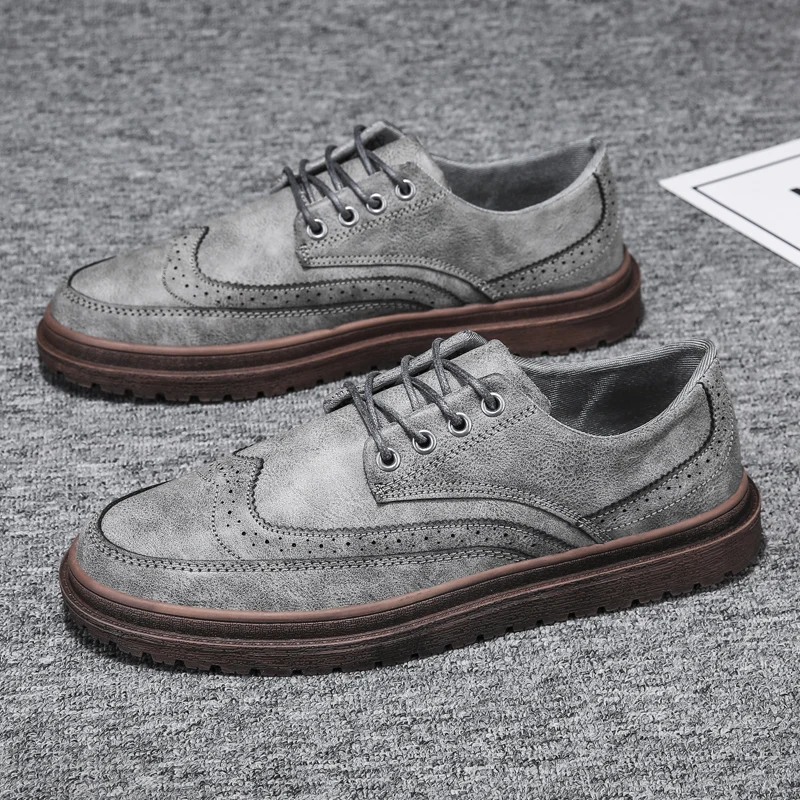 Классические мужские оксфорды с перфорацией типа броги Итальянский дизайн