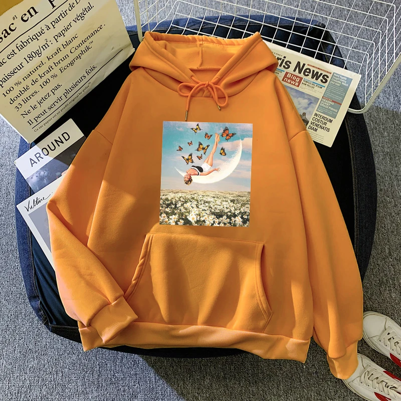 

Moletom com capuz estampado borboleta, moletom masculino casual folgado com capuz, outono primavera, novas roupas masculinas de.